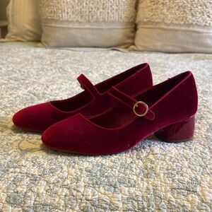 Elegant Velvet Block Heel Mary Janes